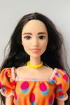 Mattel - Barbie - Fashionistas #160 - Patterned Orange Dress - Original - Doll